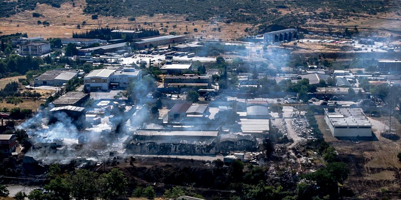 Εικόνα από ψηλά μετά τη μεγάλη φωτιά στο Ωραιόκαστρο Θεσσαλονίκης