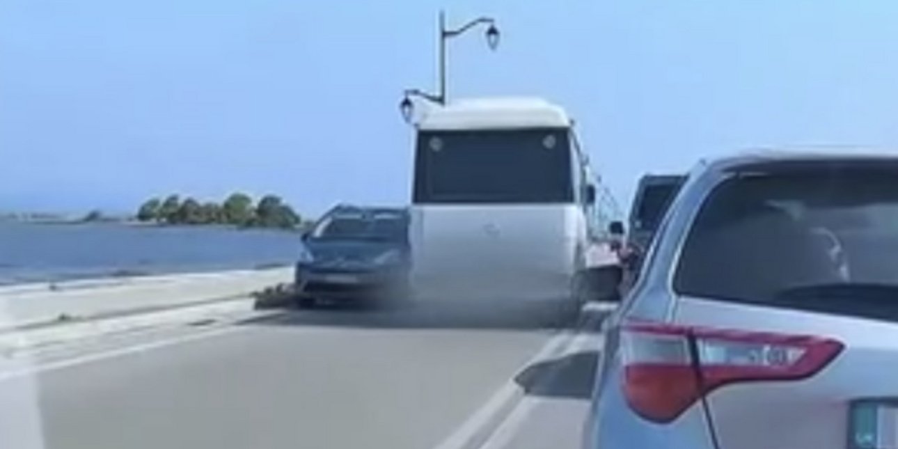 Βίντεο-σοκ από τη Λευκάδα: Οδηγός λεωφορείου έκανε παράνομη προσπέραση σε γέφυρα