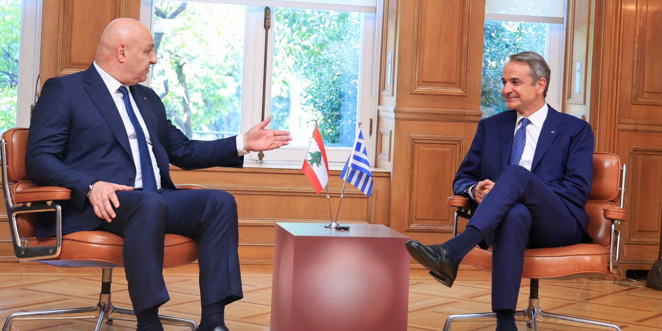 Συνάντηση Μητσοτάκη με τον πρόεδρο του Λιβάνου -Live οι δηλώσεις τους