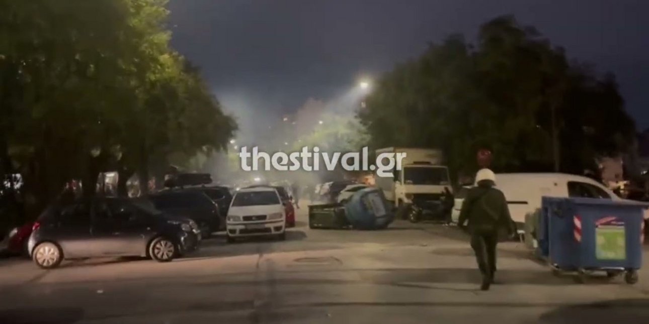 Νέα ένταση στη Θεσσαλονίκη μεταξύ κουκουλοφόρων και αστυνομικών