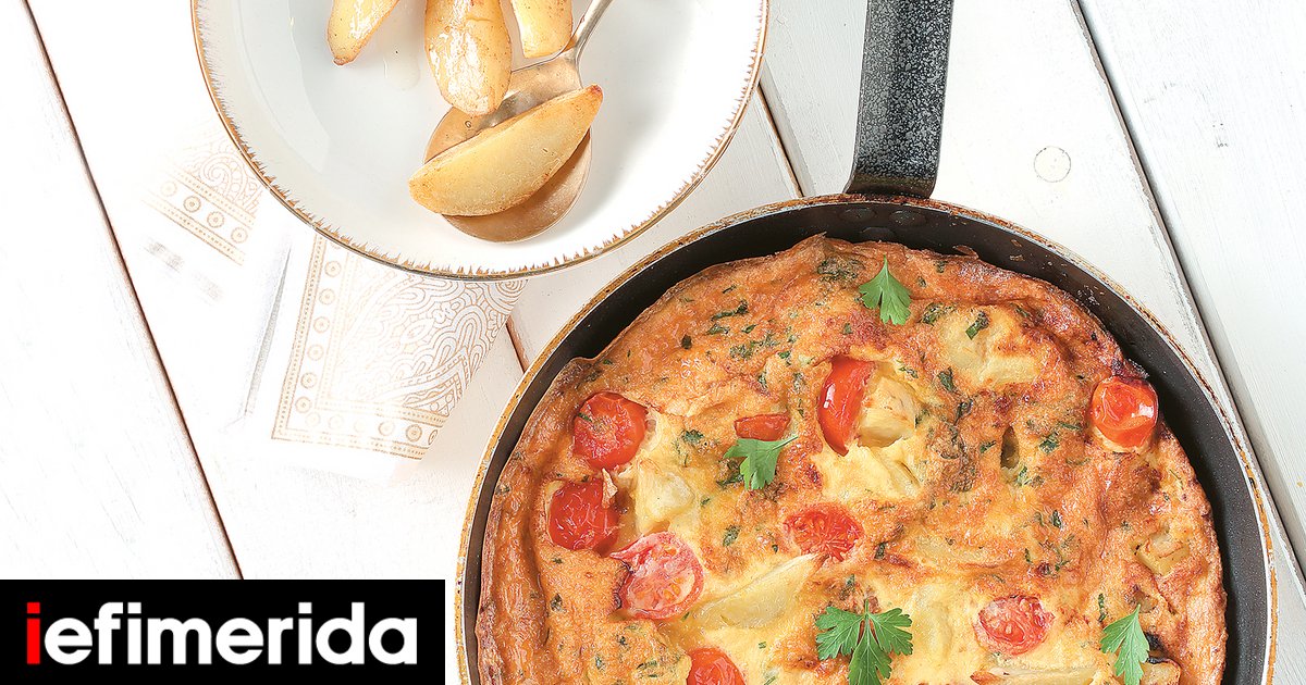 A fluffy, oven-baked 3-ingredient omelette – nutritious and packed with ingredients you already have in your fridge