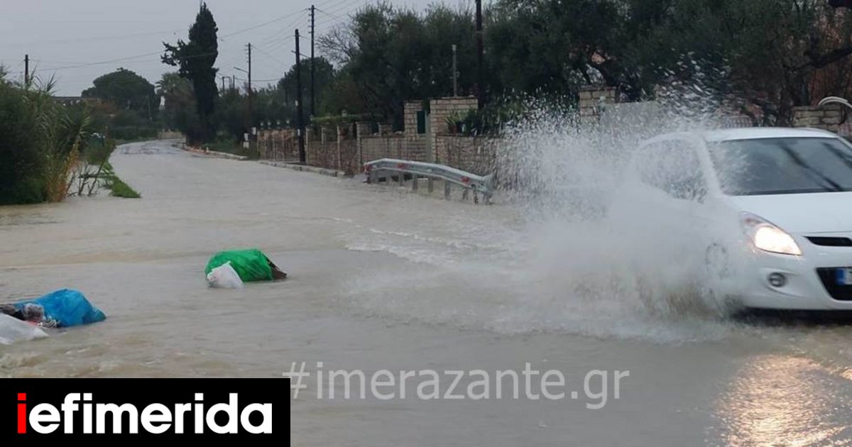 Zakynthos: floods and landslides from bad weather, watch the video