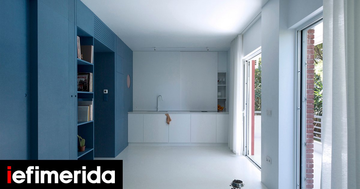 Ένα μικρό διαμέρισμα 36 τ.μ. στη Βουλιαγμένη γεμάτο χρώμα μετατράπηκε σε λειτουργικό σπίτι