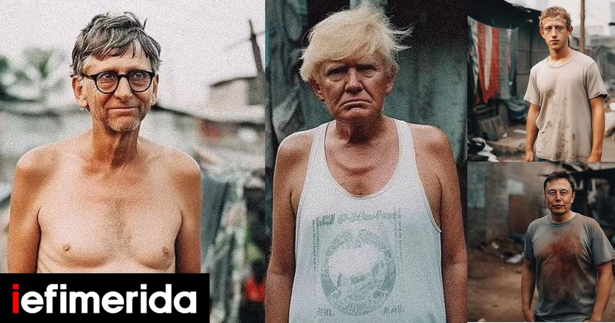 Can you imagine what Bill Gates or Trump would look like in poverty?  artificial intelligence answers [εικόνες]