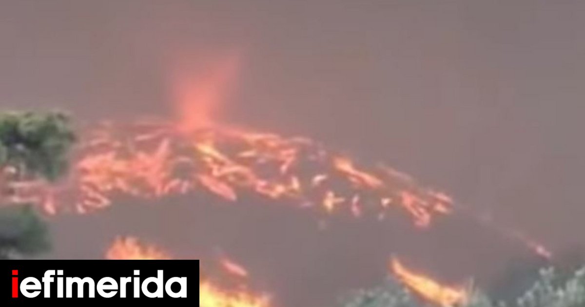 Φωτιά στη Ρόδο: Σοκαριστικό βίντεο με τη δημιουργία πυροστρόβιλου-Ο στροβιλισμός του αέρα παρασύρει τις φλόγες - iefimerida.gr