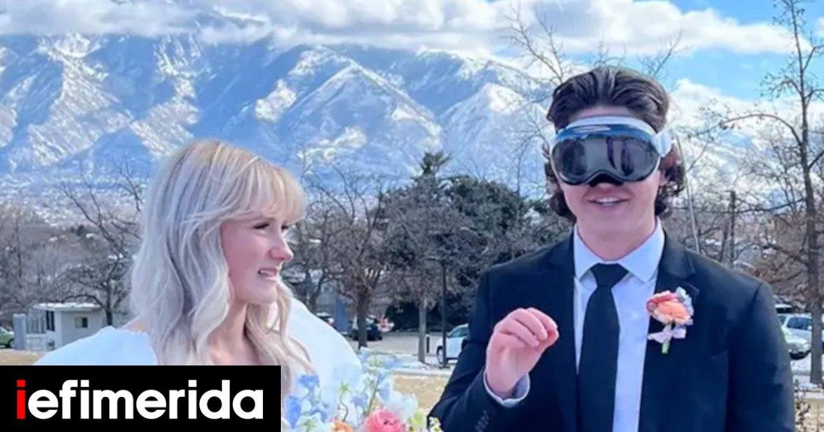 The groom wore an Apple Vision Pro to his wedding, and they wrote in X: “Divorce papers are already in preparation.”
