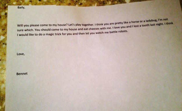 Το ερωτικό γράμμα 4χρονου καρκινοπαθή που έλιωσε το Διαδίκτυο [εικόνα] | iefimerida.gr 0