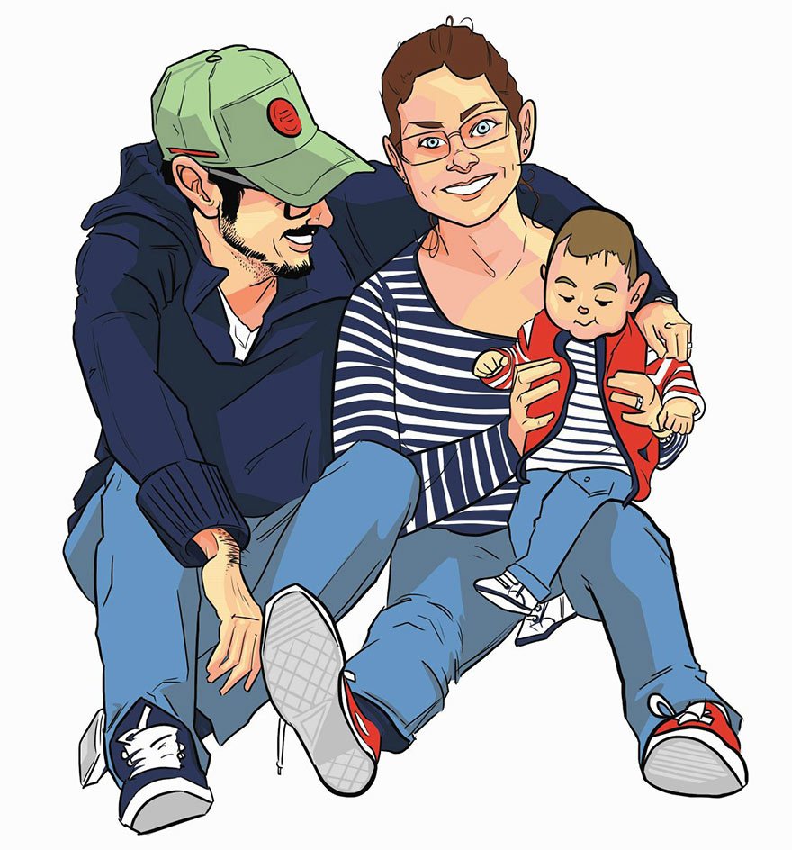 Ενας συγκινητικός μπαμπάς - Προσέλαβε 23 καλλιτέχνες για να κάνει δώρο στην γυναίκα του τα πορτρέτα του μωρού τους [εικόνες&βίντεο] | iefimerida.gr 10