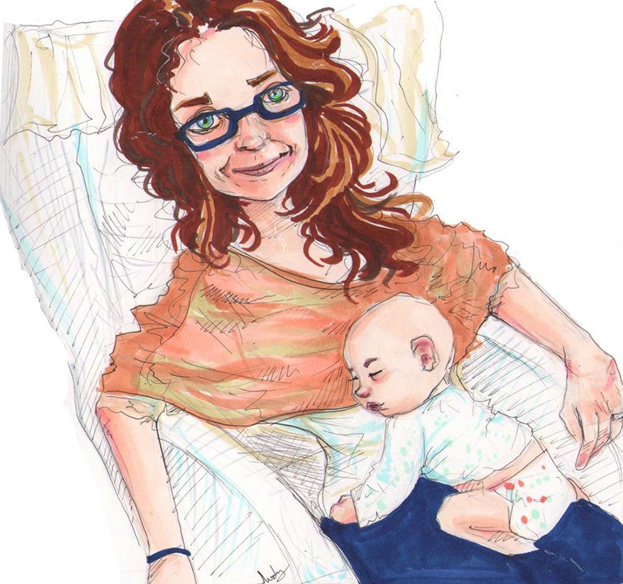 Ενας συγκινητικός μπαμπάς - Προσέλαβε 23 καλλιτέχνες για να κάνει δώρο στην γυναίκα του τα πορτρέτα του μωρού τους [εικόνες&βίντεο] | iefimerida.gr 4