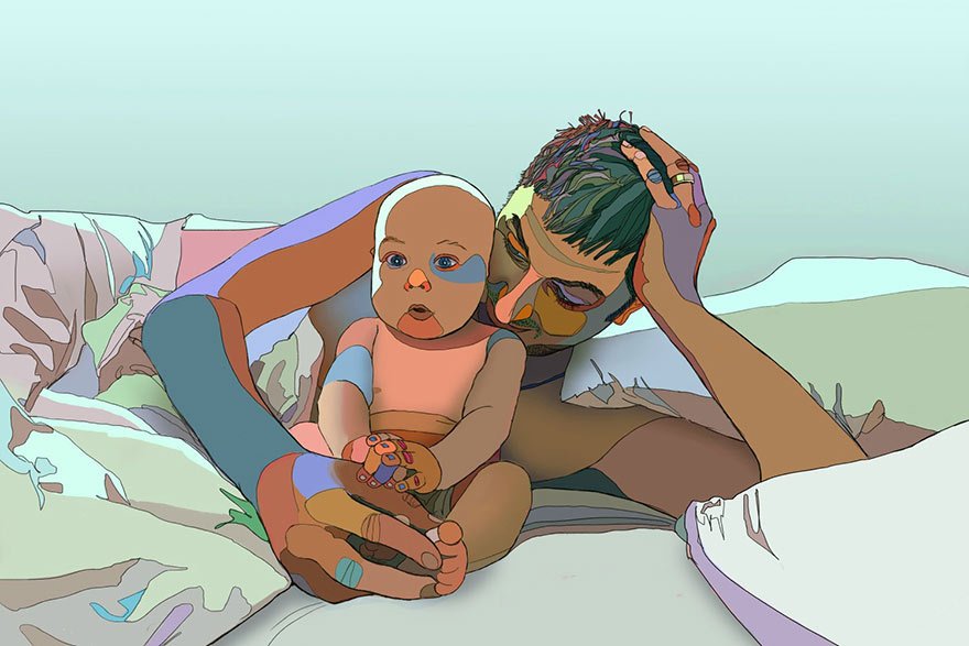 Ενας συγκινητικός μπαμπάς - Προσέλαβε 23 καλλιτέχνες για να κάνει δώρο στην γυναίκα του τα πορτρέτα του μωρού τους [εικόνες&βίντεο] | iefimerida.gr 6