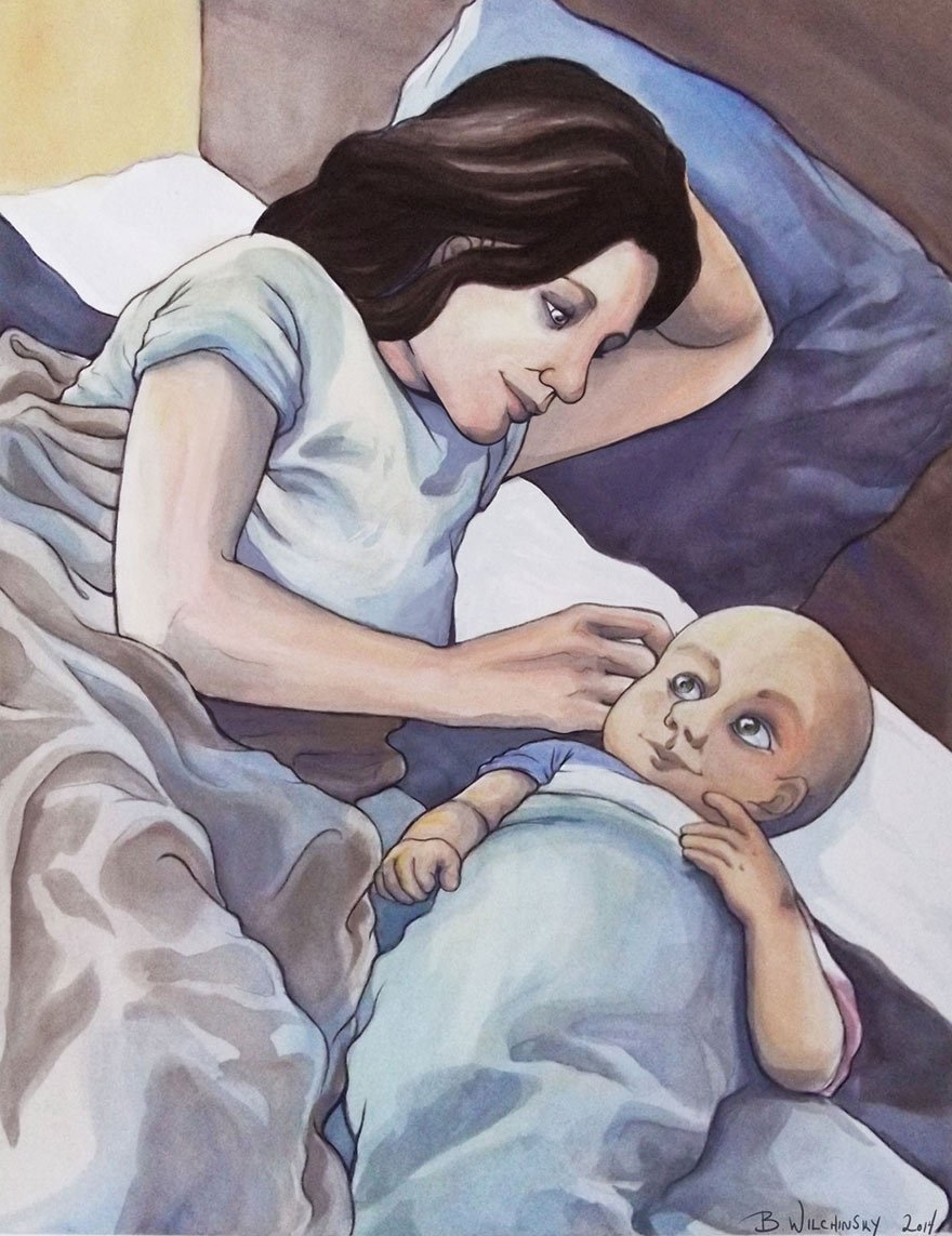 Ενας συγκινητικός μπαμπάς - Προσέλαβε 23 καλλιτέχνες για να κάνει δώρο στην γυναίκα του τα πορτρέτα του μωρού τους [εικόνες&βίντεο] | iefimerida.gr 14