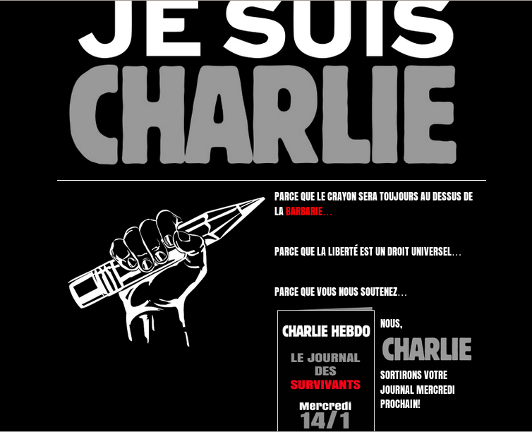 Επειδή το μολύβι είναι πάνω από τη βαρβαρότητα -Το μαύρο στο site του Charlie Hebdo [εικόνα] | iefimerida.gr 0