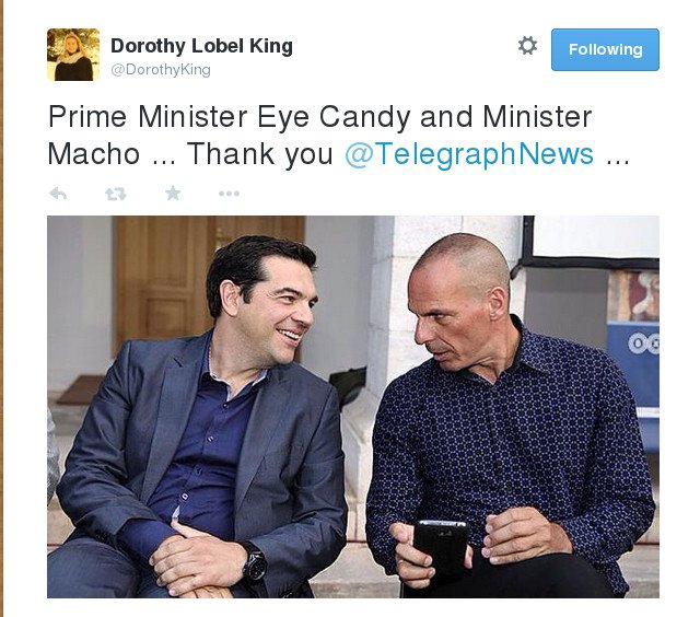 H αρχαιολόγος μπλόγκερ Ντόροθι Κινγκ ξεμυαλίστηκε με τον Βαρουφάκη -O Minister Macho και τα... μπαλάκια [εικόνες] | iefimerida.gr 0