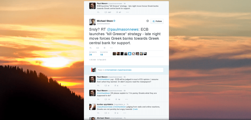 Κορυφαίος Aγγλος δημοσιογράφος επιτίθεται στην ΕΚΤ «πυροβολώντας» τον αμήχανο εκπρόσωπο Τύπου της τράπεζας στο Twitter [εικόνες] | iefimerida.gr 3