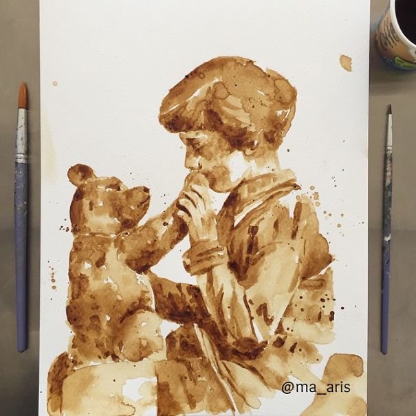 Ζωγραφίζοντας με καφέ: Κύπρια καλλιτέχνις φτιάχνει εκπληκτικά σχέδια με χρώμα απ' το φλιτζάνι [εικόνες] | iefimerida.gr 15