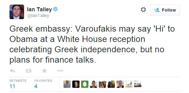 Δημοσιογράφος WSJ: Για ούζο ο Βαρουφάκης στον Λευκό Οίκο -Τις συζητήσεις για τη δραχμή θα τις κάνει με τον Αμερικανό ΥΠΟΙΚ | iefimerida.gr 0