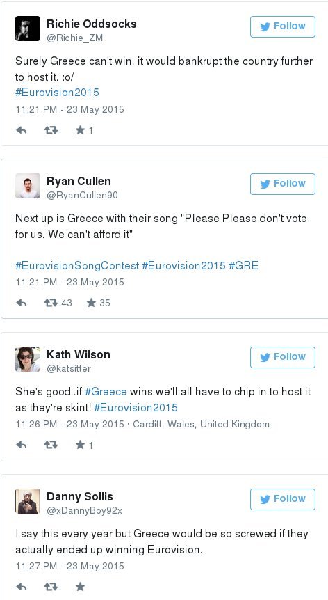 Κακίες ξένων στο Twitter για την Ελλάδα στη Eurovision: Δεν έχουν χρήματα ούτε για φερμουάρ στο φόρεμα | iefimerida.gr 0