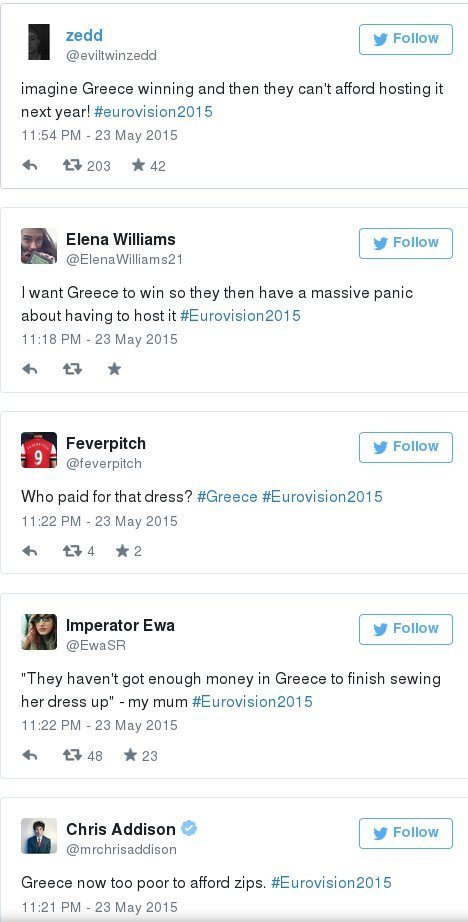 Κακίες ξένων στο Twitter για την Ελλάδα στη Eurovision: Δεν έχουν χρήματα ούτε για φερμουάρ στο φόρεμα | iefimerida.gr 1