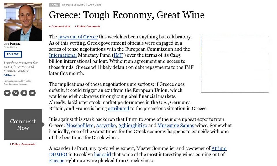 Forbes: Η κρίση στην Ελλάδα βγήκε σε καλό -Κάνουν τα καλύτερα κρασιά! | iefimerida.gr 4
