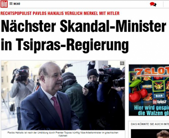 Κεραυνοί Bild κατά Χαϊκάλη: Σκάνδαλο η υπουργοποίηση αυτού του δεξιού λαϊκιστή | iefimerida.gr 0