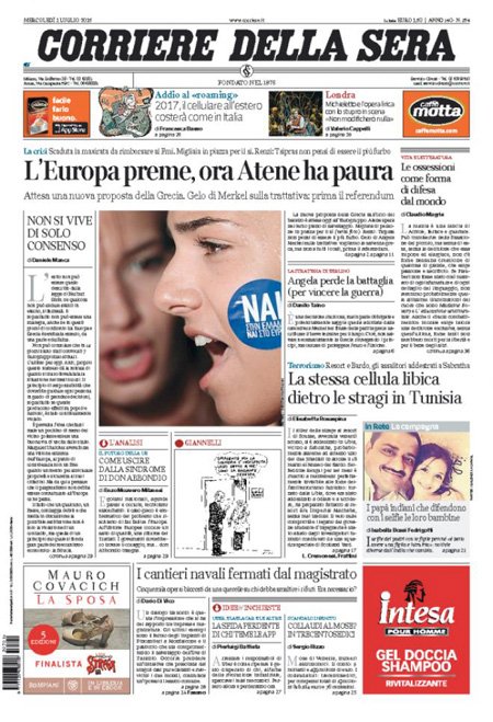 Τα πρωτοσέλιδα των ιταλικών εφημερίδων: Το ελληνικό κλάμα [εικόνες] | iefimerida.gr 2