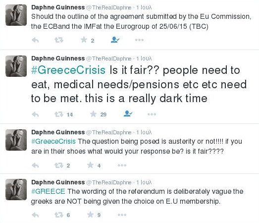 Η βαθύπλουτη Δάφνη Γκίνες τουιτάρει για την Ελλάδα -Λυπάται τους φτωχούς ανθρώπους [εικόνες] | iefimerida.gr 0