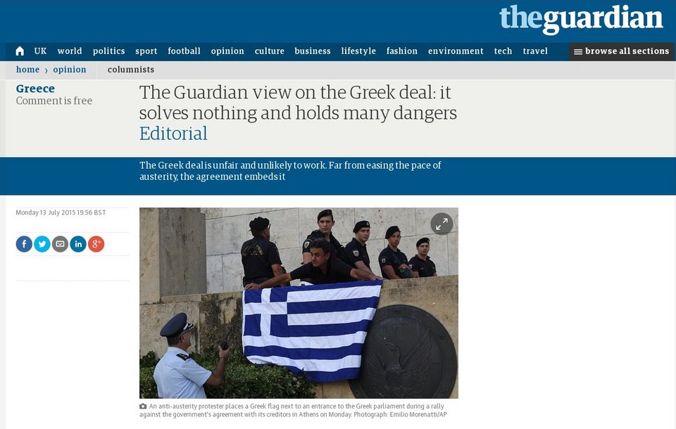 Guardian: Η συμφωνία για την Ελλάδα δεν λύνει απολύτως τίποτα -Είναι άδικη και δυσλειτουργική | iefimerida.gr 0