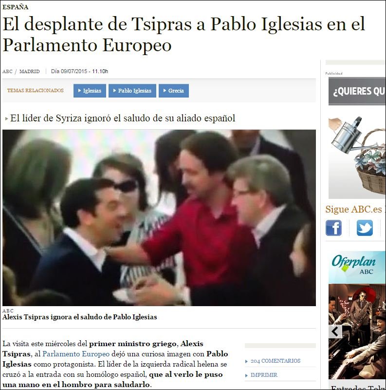 Ο Τσίπρας δεν χαιρέτησε τον αρχηγό του Podemos - Αναταραχή στην Ισπανία [βίντεο] | iefimerida.gr 1