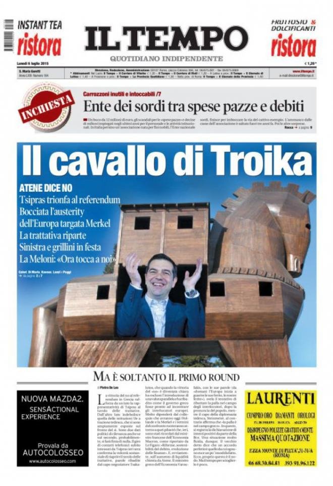 Τα διεθνή πρωτοσέλιδα μετά το δημοψήφισμα: Χαστούκι στις Βρυξέλλες -Οι Ελληνες γιορτάζουν την καταστροφή [εικόνες] | iefimerida.gr 2