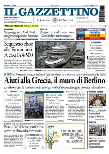 Τα πρωτοσέλιδα των ιταλικών εφημερίδων: Το ελληνικό κλάμα [εικόνες] | iefimerida.gr 14