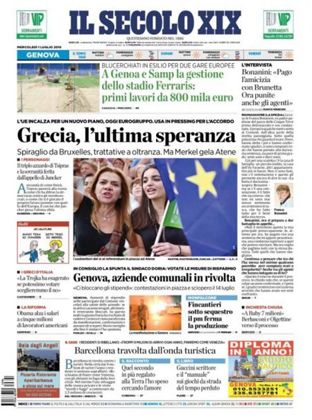 Τα πρωτοσέλιδα των ιταλικών εφημερίδων: Το ελληνικό κλάμα [εικόνες] | iefimerida.gr 9