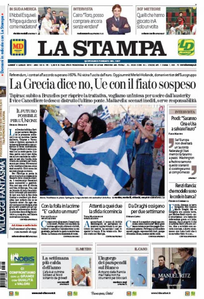 Τα διεθνή πρωτοσέλιδα μετά το δημοψήφισμα: Χαστούκι στις Βρυξέλλες -Οι Ελληνες γιορτάζουν την καταστροφή [εικόνες] | iefimerida.gr 4