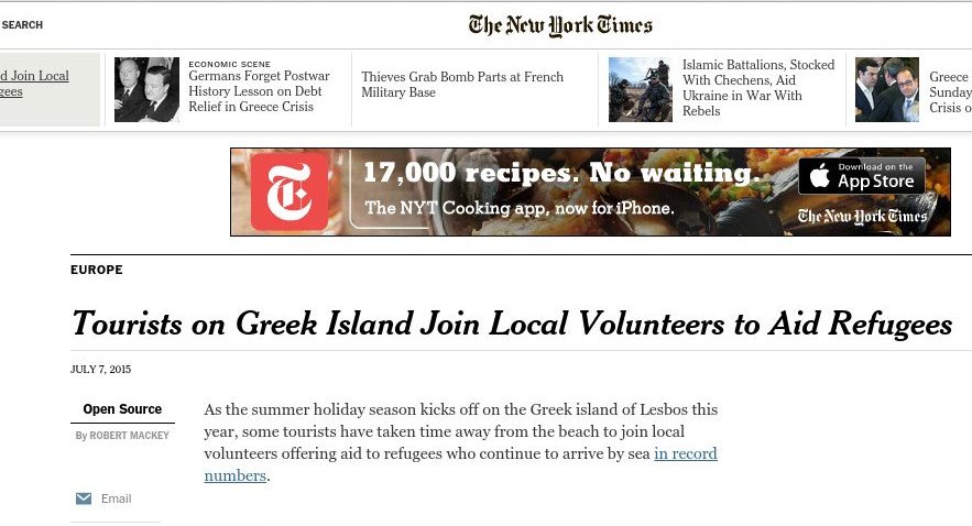 ΝΥ Times: Οι τουρίστες στη Λέσβο, αντί να κάνουν διακοπές, βοηθούν τους πρόσφυγες [εικόνες & βίντεο] | iefimerida.gr 13