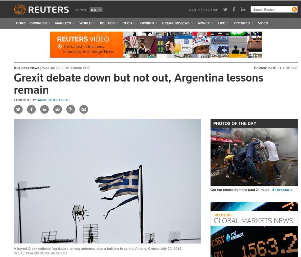 Reuters: Η Αργεντινή, όταν χρεοκόπησε, ήταν σε καλύτερη μοίρα από την Ελλάδα σήμερα | iefimerida.gr 0