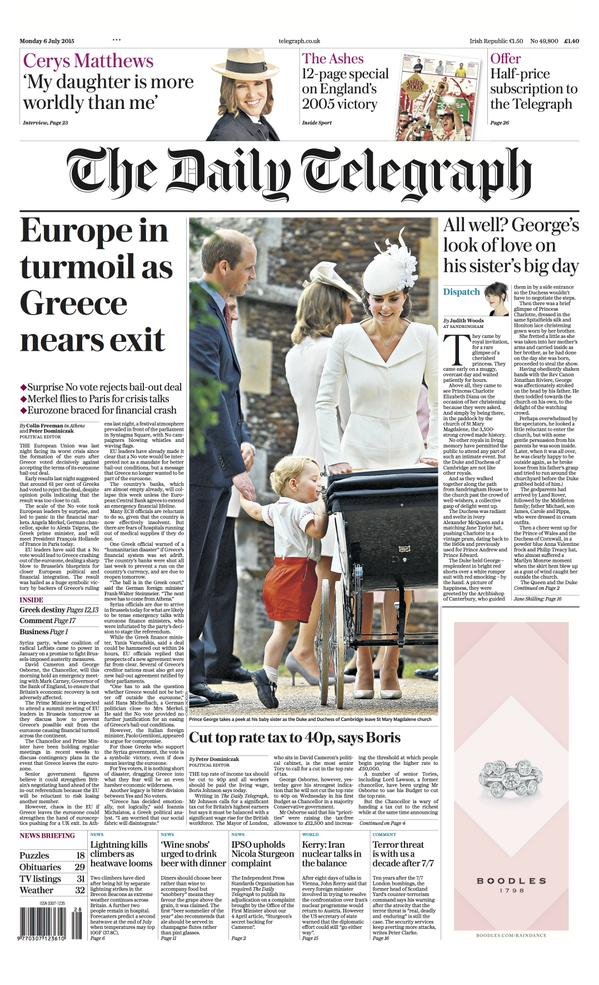 Τα διεθνή πρωτοσέλιδα μετά το δημοψήφισμα: Χαστούκι στις Βρυξέλλες -Οι Ελληνες γιορτάζουν την καταστροφή [εικόνες] | iefimerida.gr 7