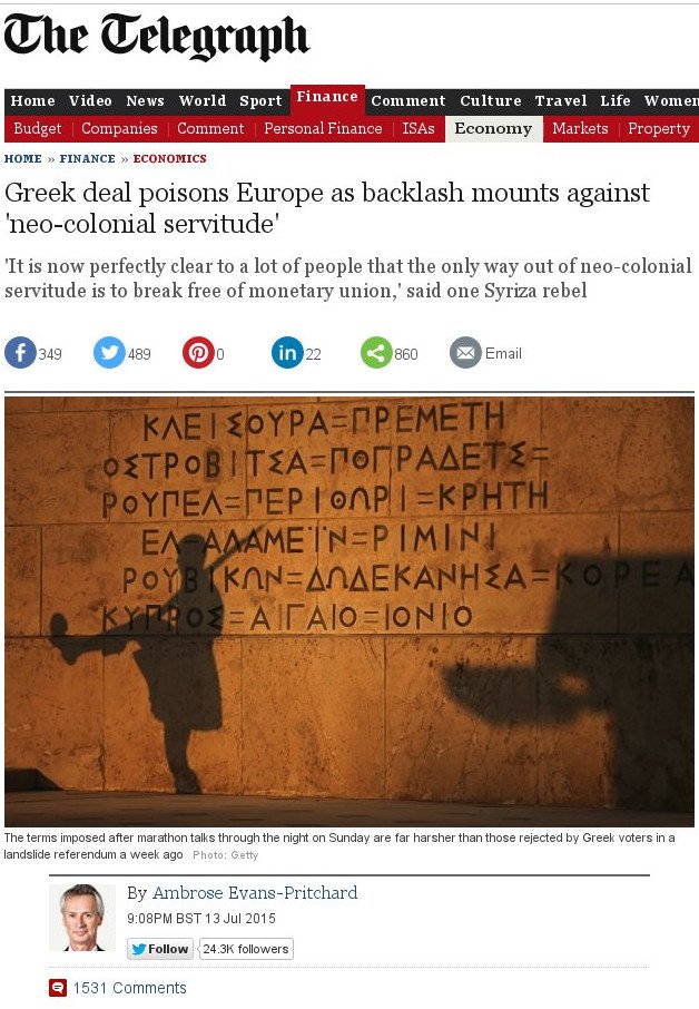Telegraph: Κοινωνική οργή στην Ελλάδα για τη «νεο-αποκιακή υποτέλεια» | iefimerida.gr 0