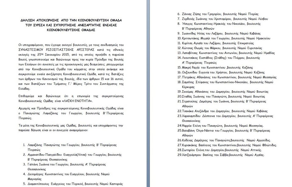 Ανεξαρτητοποιούνται 4 ακόμη βουλευτές του ΣΥΡΙΖΑ [λίστα] | iefimerida.gr 0