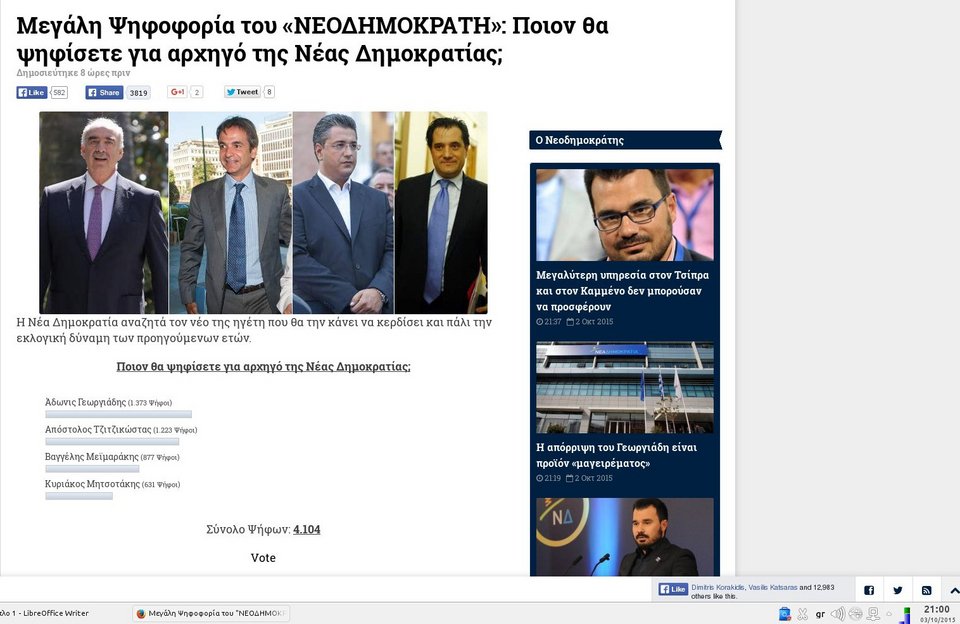 Διαδικτυακό γκάλοπ για τον αρχηγό της ΝΔ –Ποιος προηγείται [λίστα] | iefimerida.gr 0