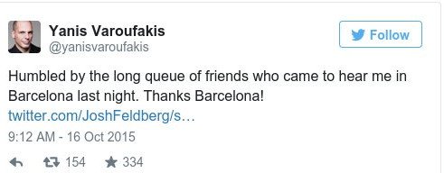 Χαμός στη Βαρκελώνη με τον Βαρουφάκη: Ουρές «πιστών» που περίμεναν να τον ακούσουν [εικόνες] | iefimerida.gr 6