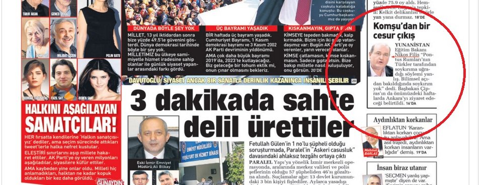 Η τουρκική εφημερίδα Σαμπάχ πανηγυρίζει που ο Φίλης δεν αναγνωρίζει την γενοκτονία των Ποντίων | iefimerida.gr 0