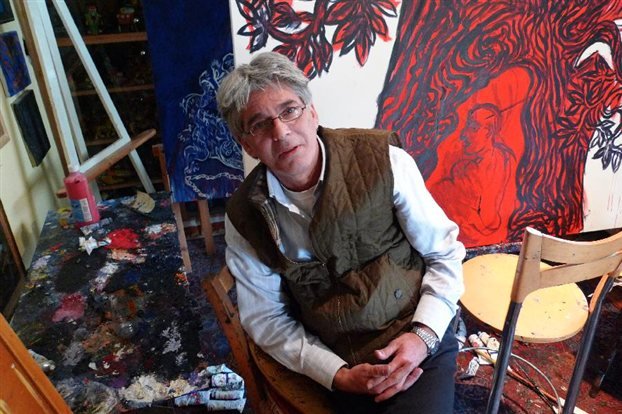 Η γκαλερί Citronne, o συλλέκτης Σωτήρης Φέλιος και ο ζωγράφος Τάσος Μαντζαβίνος μαζί [εικόνες] | iefimerida.gr 1