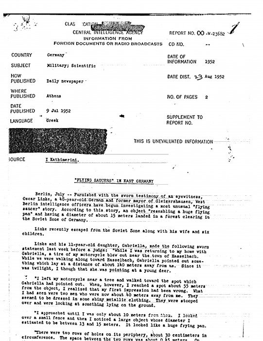 Η CIA δημοσίευσε έγγραφα και φωτογραφίες από UFO -Αναφορά και στην Ελλάδα [εικόνες] | iefimerida.gr 0
