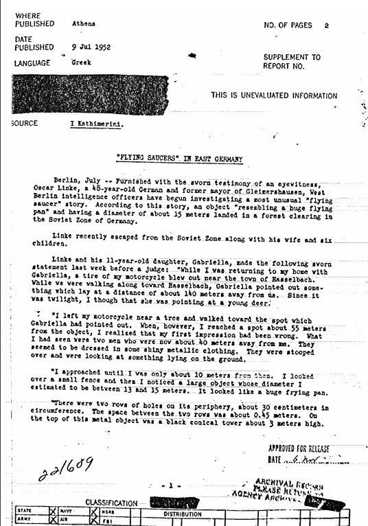 Η CIA δημοσίευσε έγγραφα και φωτογραφίες από UFO -Αναφορά και στην Ελλάδα [εικόνες] | iefimerida.gr 8