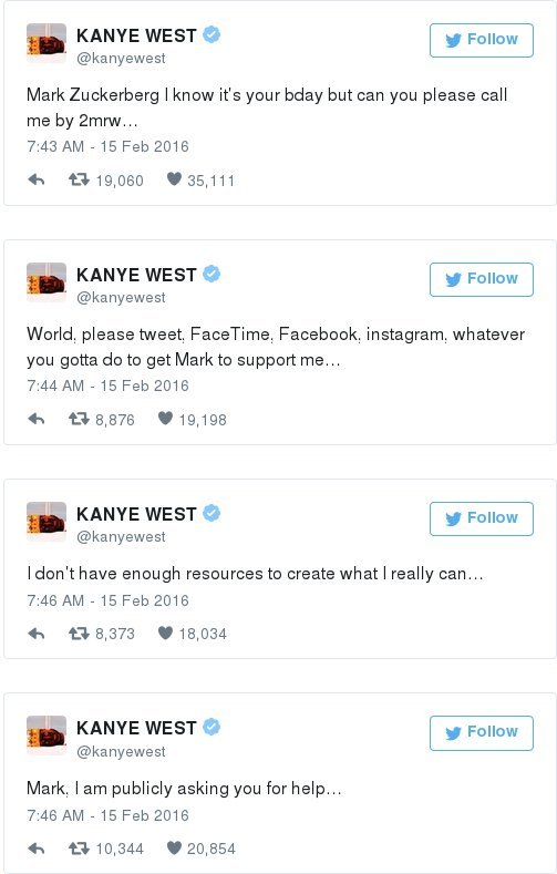 Ο Kanye West παρακαλάει τον Ζούκερμπεργκ να του δώσει 1 δισ. -Τον έχει... ζαλίσει στο Twitter | iefimerida.gr 1