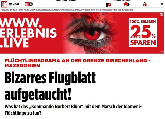 Bild: Πρώην υπουργός της Γερμανίας «πίσω» από το φυλλάδιο που ξεσήκωσε τους πρόσφυγες στην Ειδομένη; | iefimerida.gr 1