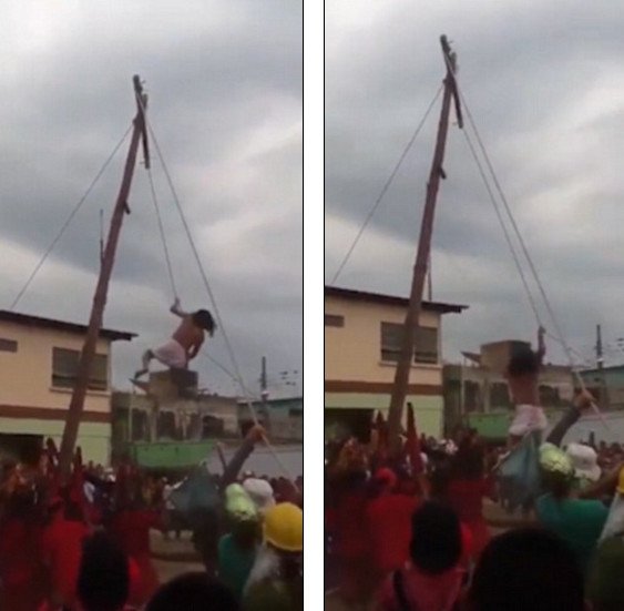 Νεαρός που υποδύεται τον Ιησού πέφτει από το σταυρό στο κενό, σε αναπαράσταση της σταύρωσης [εικόνες & βίντεο] | iefimerida.gr 2