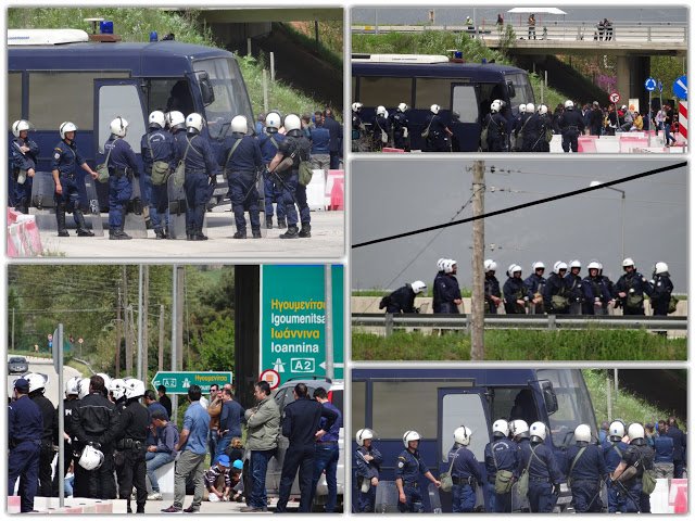 Εγνατία: Επέμβαση της αστυνομίας στο μπλόκο των προσφύγων -Πετροπόλεμος και συλλήψεις [εικόνες] | iefimerida.gr 2