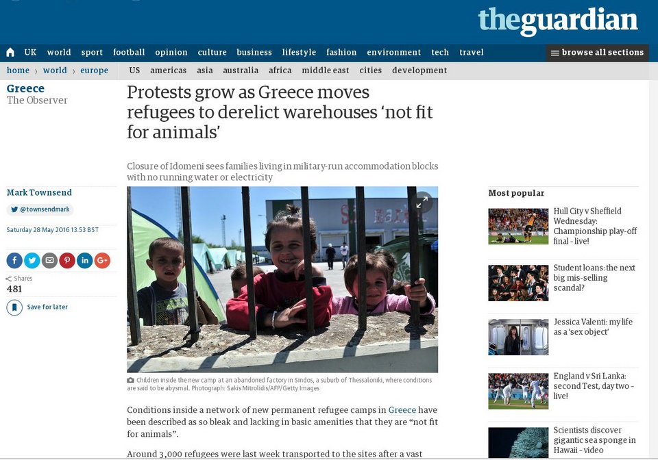 Guardian: «Ούτε για ζώα δεν κάνουν οι νέοι καταυλισμοί προσφύγων στην Ελλάδα» | iefimerida.gr 0