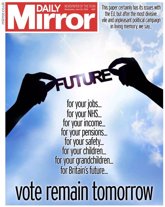 Οι βρετανικές εφημερίδες παίρνουν θέση υπέρ και κατά του Brexit -Πώς προσπαθούν να πείσουν τους αναποφάσιστους [εικόνες] | iefimerida.gr 1