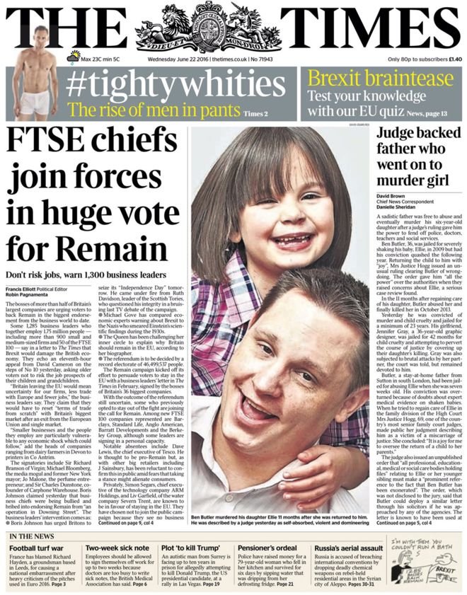 Οι βρετανικές εφημερίδες παίρνουν θέση υπέρ και κατά του Brexit -Πώς προσπαθούν να πείσουν τους αναποφάσιστους [εικόνες] | iefimerida.gr 0